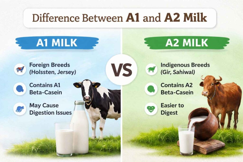 Difference between A1 and A2 milk
